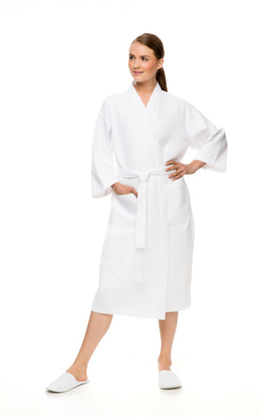 Waffle Bath Robe for Spa and Home