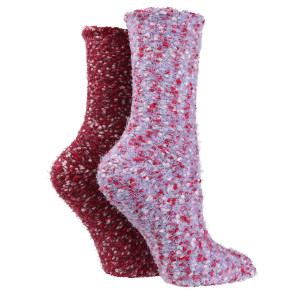 SOCKSHOP Wild Feet Ladies Fluffy 2 Pack Pop Corn Socks SOCKSHOP Wild Feet Ladies Fluffy 2 Pack Pop Corn Socks