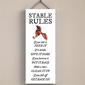Elico Wooden Plaque: Stable Rules Elico Wooden Plaque: Stable Rules