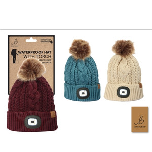 Bartleby Waterproof Bobble Hat with Light