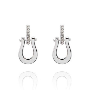 Horseshoe Silver Plated Earrings
