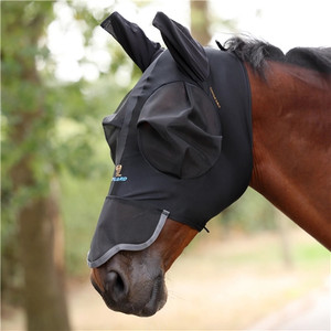 Shires FlyGuard Pro Stretch Fly Mask with Ears & Nose - Jet