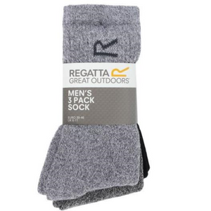Regatta 3 Pack Sock - Grey Marl - 6-11