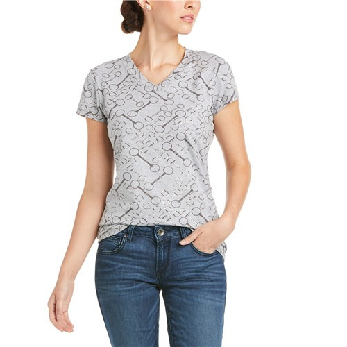 Ariat Women's Snaffle T-Shirt - Light Heather Grey