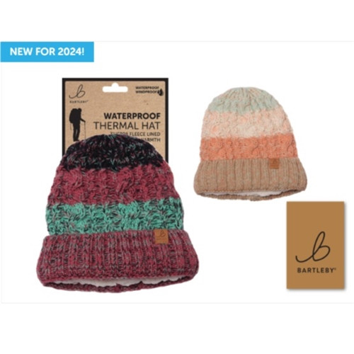 Bartleby Ladies Waterproof Cable Knit Hat