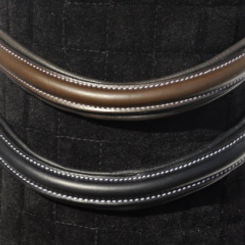 Rhinegold Italian Leather Plain Wave Anatomical Browband