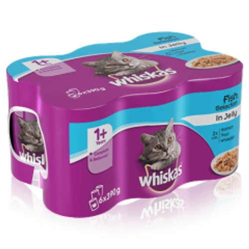 Whiskas Mixed Jelly Cans x 6 390g