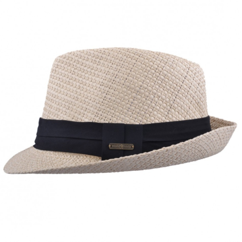 Maz Summer Paper Straw Trilby Hat-Beige