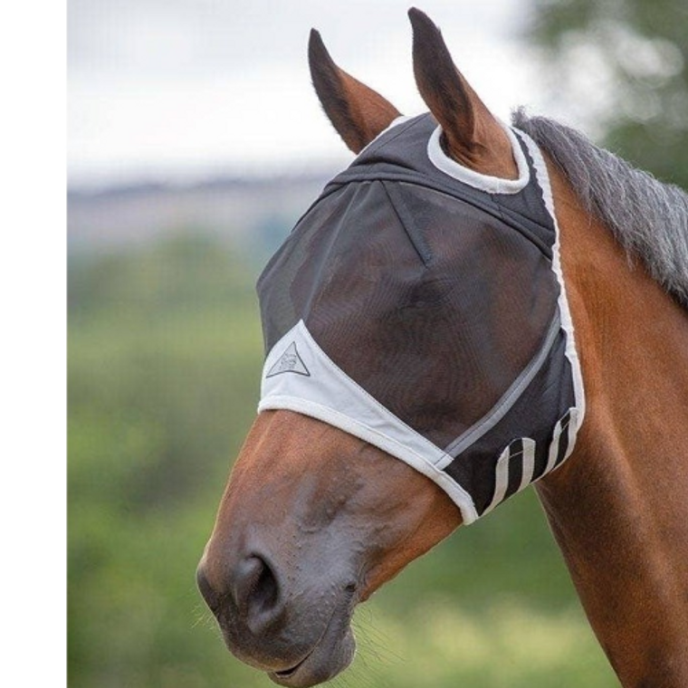 FlyGuard Pro Fine Mesh Fly Mask With Ear Hole - Black