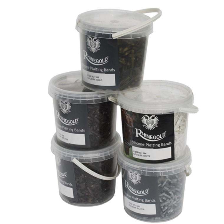 Rhinegold Silicone Plaiting Bands In Handy Tub