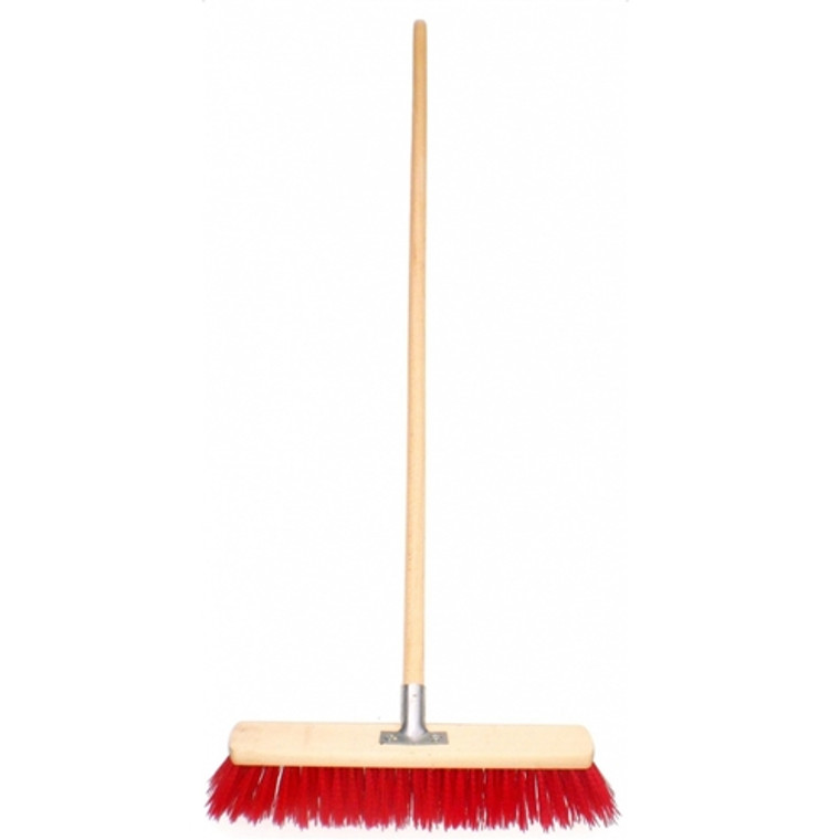 Economy Yard Broom 16" - Coloured Bristles