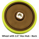 BaneBots Wheel, 3-7/8" x 0.8", Hub Mount, 30A, Green
