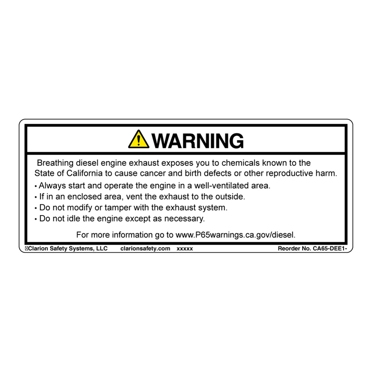 Proposition 65 Labels Clarion Safety Systems