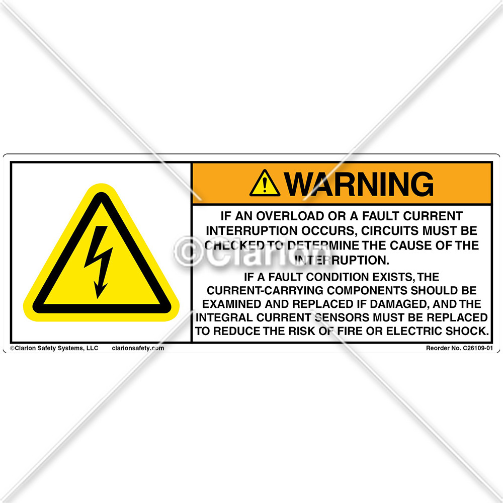 Warning/If An Overload (C26109-01) label