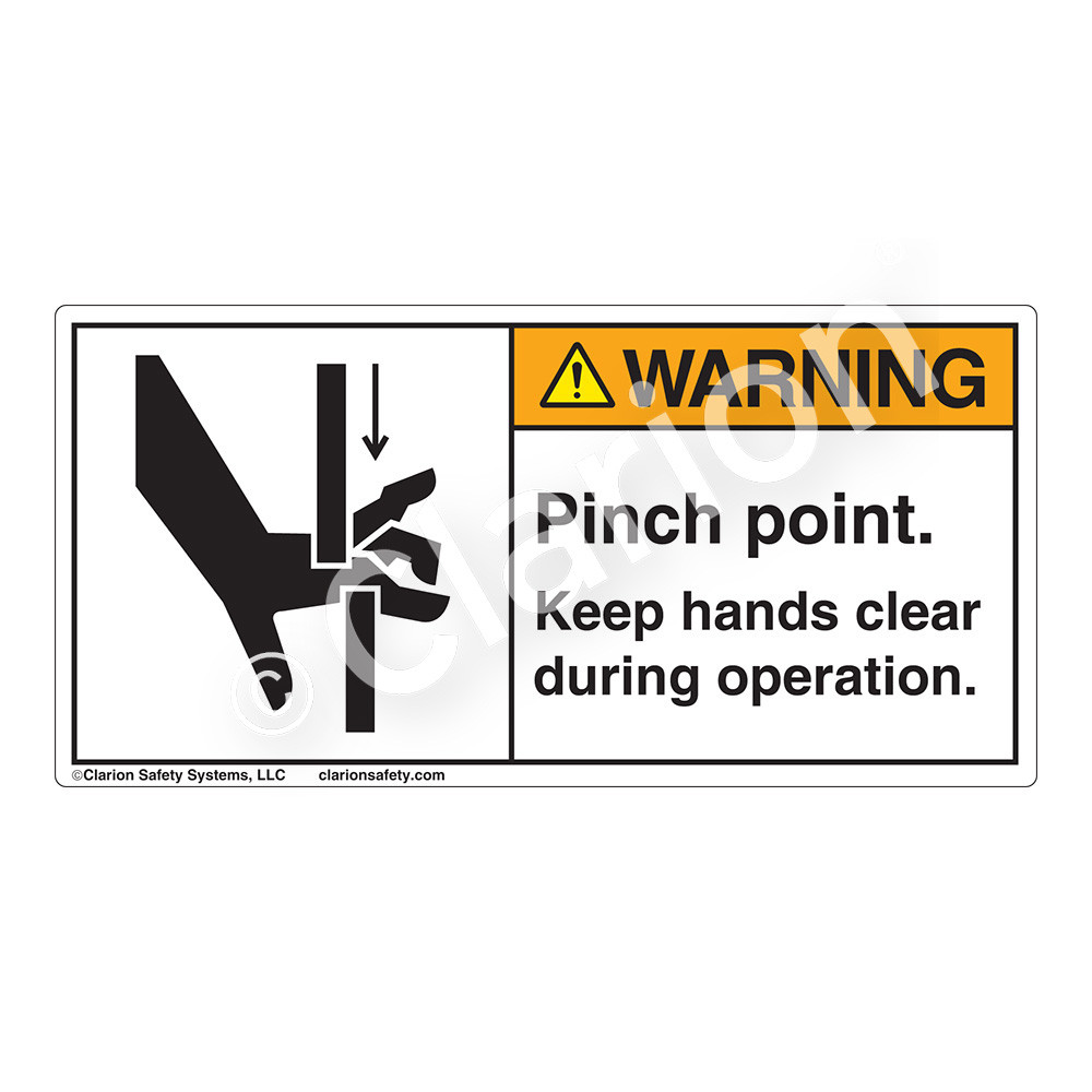 Warning/Pinch Point (1099-58WH) Label
