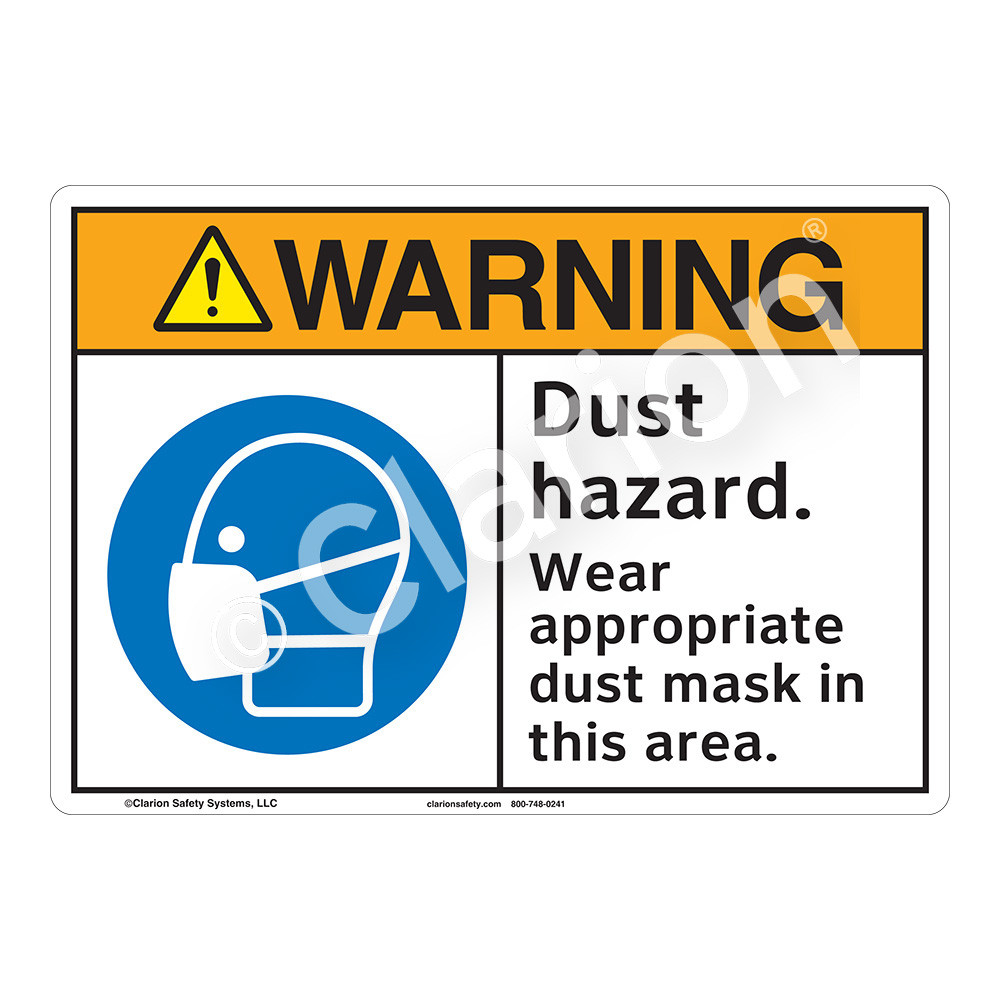 Warning Dust Hazard (F1210) Sign
