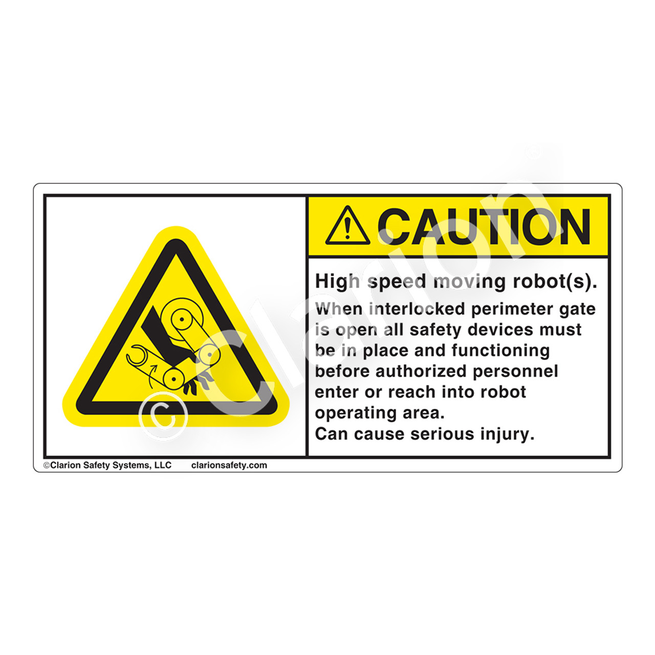 Caution High Speed Robots Label (H1117-3GCH)