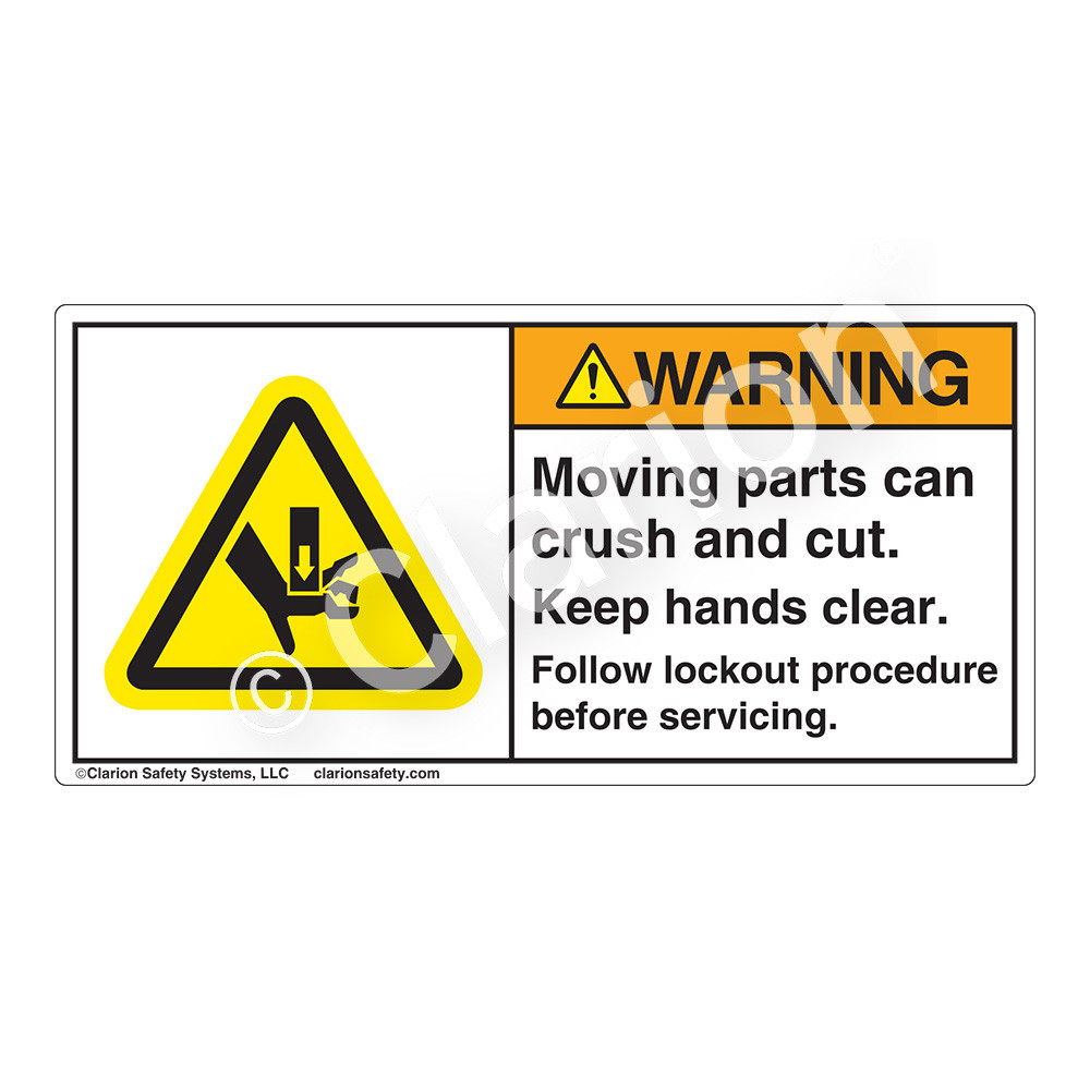 Warning/Moving Parts (H1143-388WH) Label