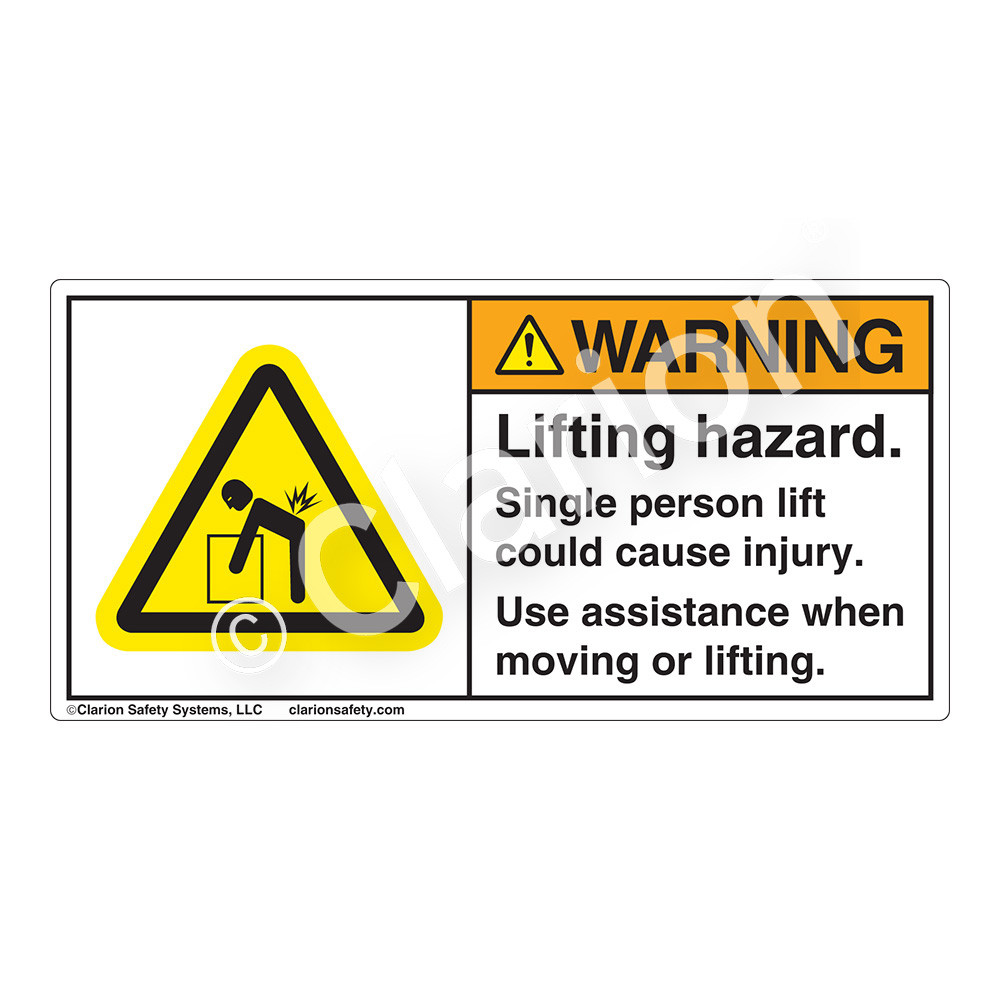 Warning/Lifting Hazard (H5101-H0WH) Label