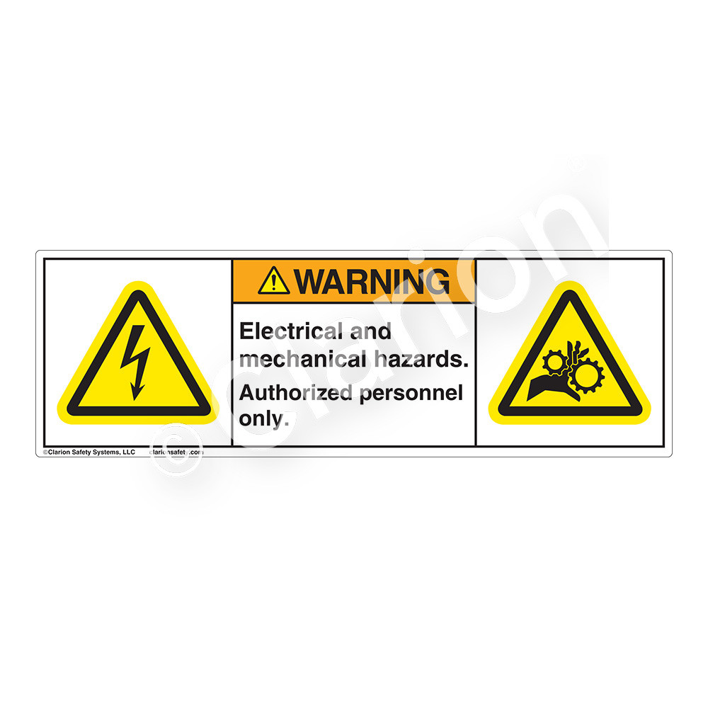 Warning/Electric and Mechanical Hazard (H6010/1014-5FWH) Label