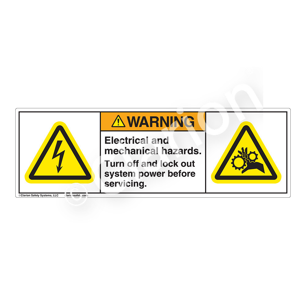 Warning/Electrical and Mechanical (H6010/1222-680WH) Label