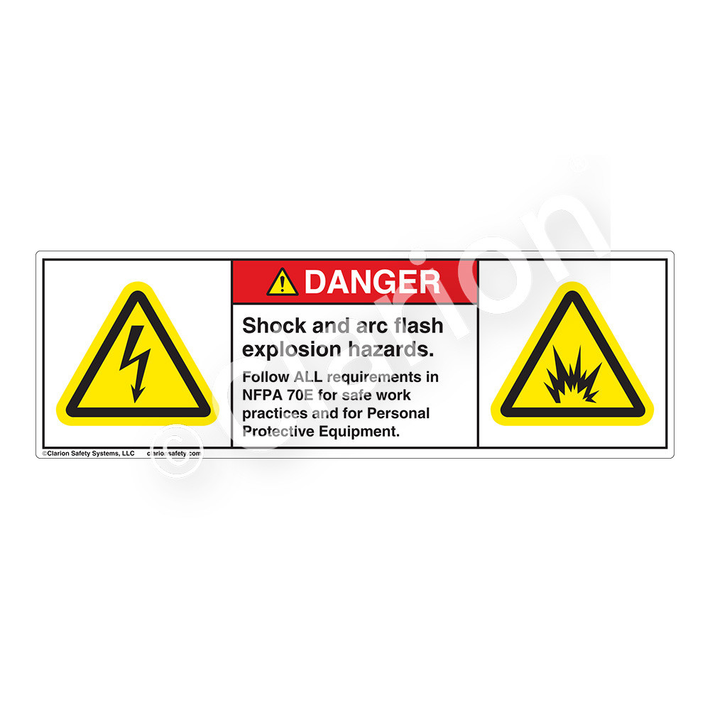 Danger/Shock And Arc Flash (H6010/6006-263DH) Label