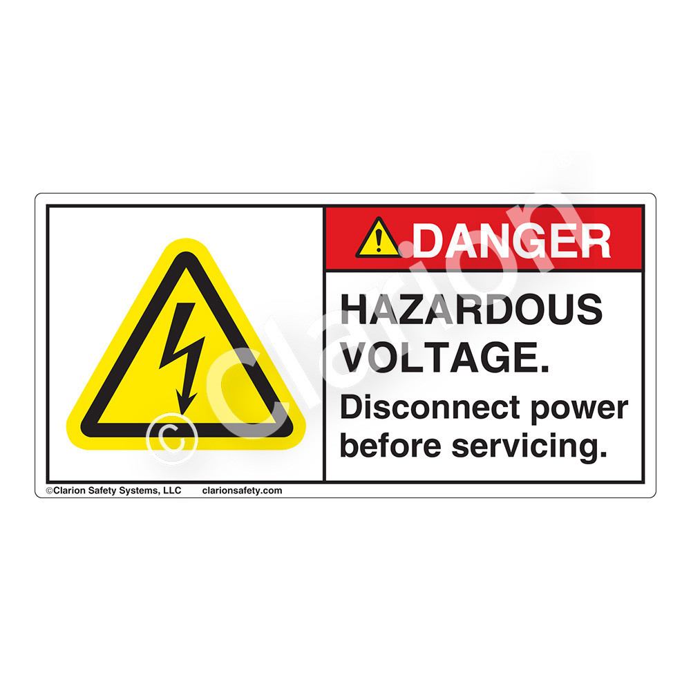 Danger/Hazardous Voltage (H6010-18DH) Label