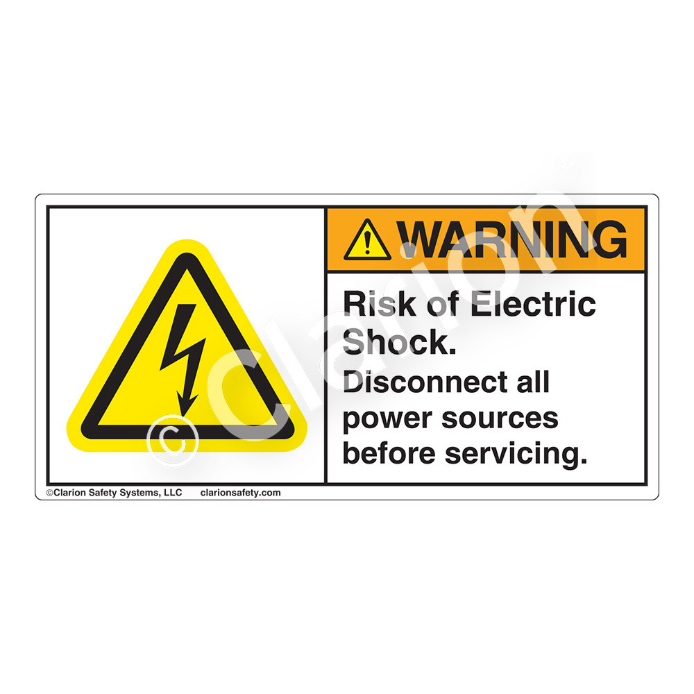 Warning/Risk of Electric Shock (H6010-448WH) Label