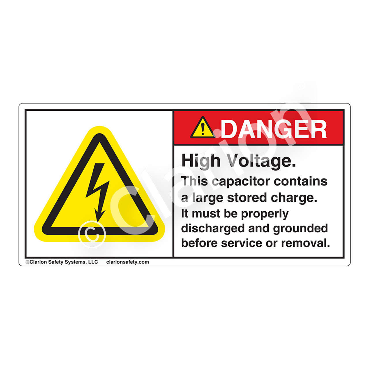 Danger High Voltage Label (H6010-7SDH)