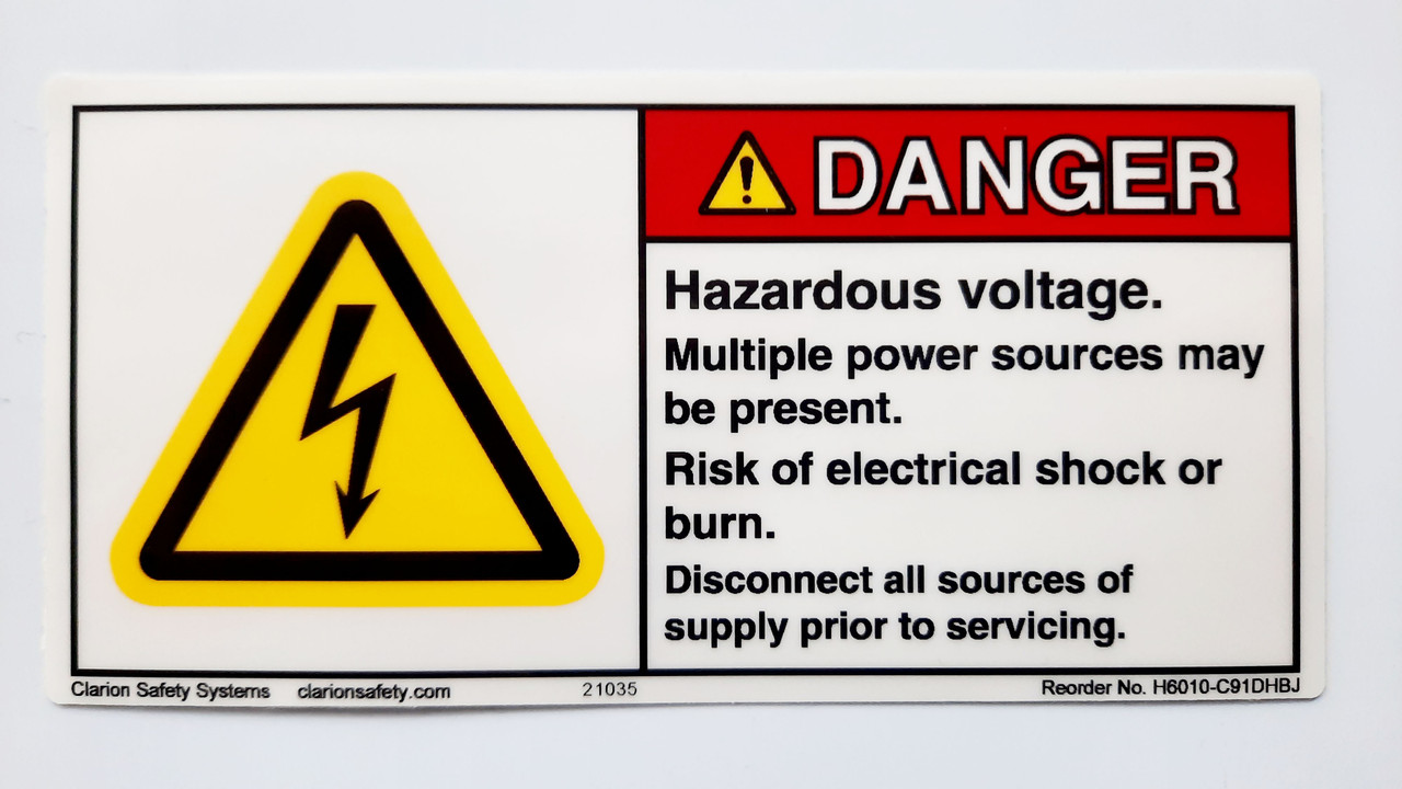 Danger Hazardous Voltage Label (H6010-C91DH)