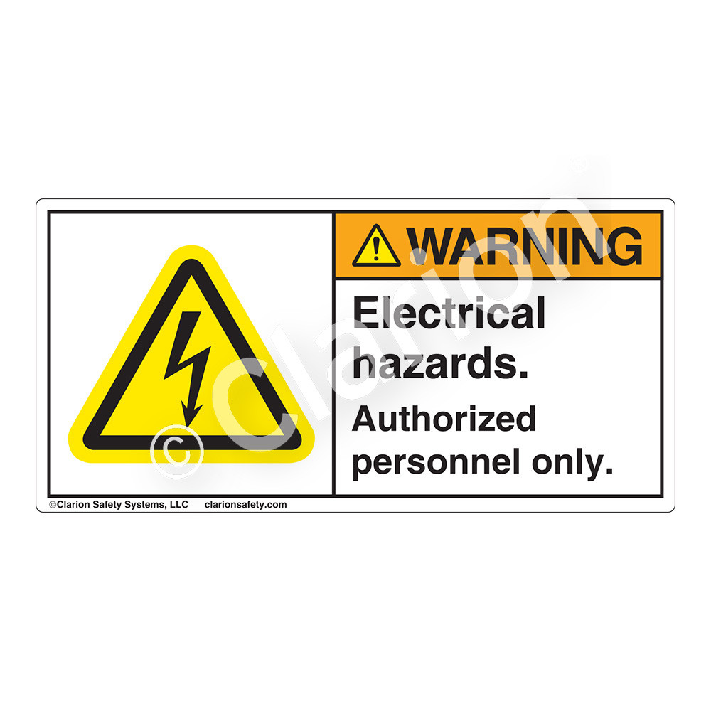 Warning/Electrical Hazards (H6010-JBWH) Label