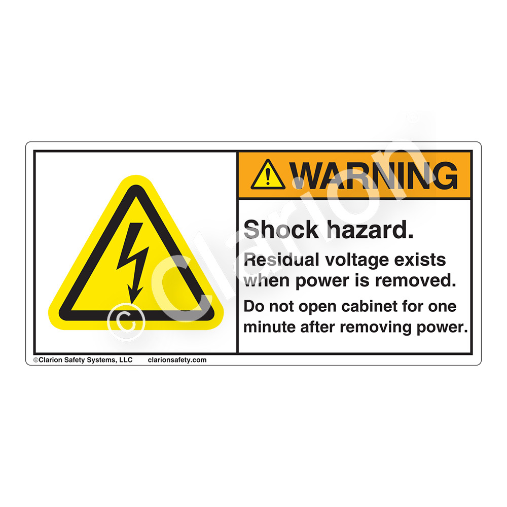 Warning/Shock Hazard (H6010-N92WH) Label
