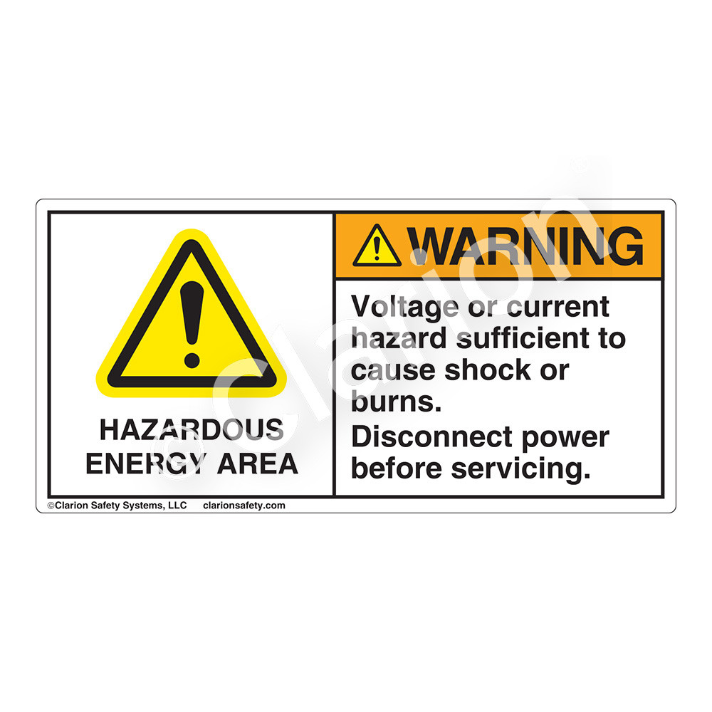 Warning/Hazardous Energy Area (H6014-RDWH) Label