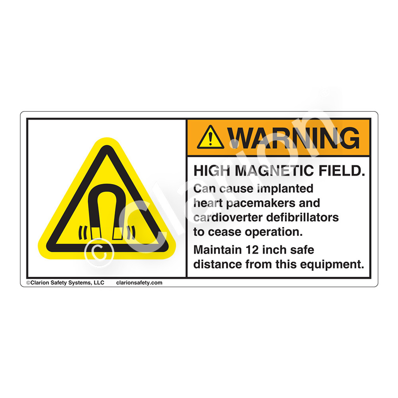 Warning/High Magnetic Field (H6048-Y99WH) Label