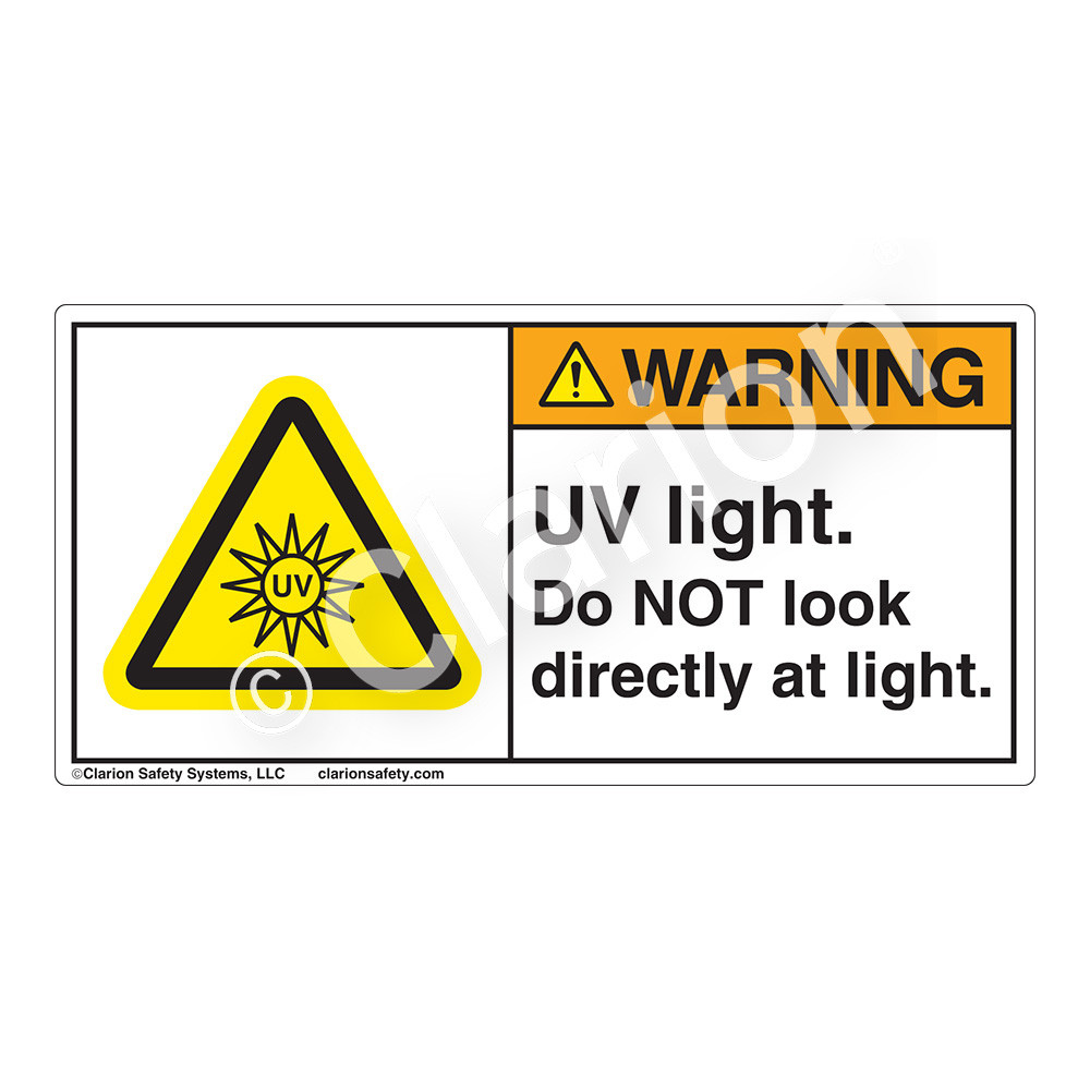 Warning/UV LigH (H6123BRWH) Label