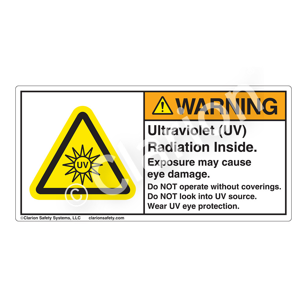 Warning/Ultraviolet Radiation (H6123VKWH) Label