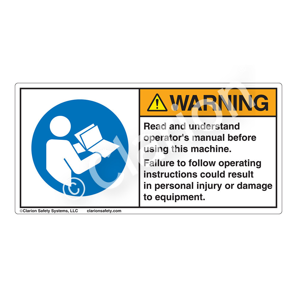 Warning/Read And Understand (H6126-202WH) Label