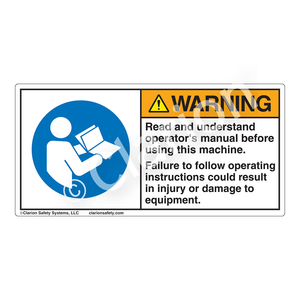 Warning/Read And Understand (H6126-TUWH) Label