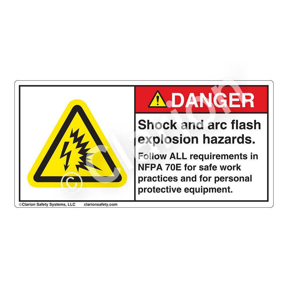 Danger/Shock And Arc Flash (H6643-263DH) Label