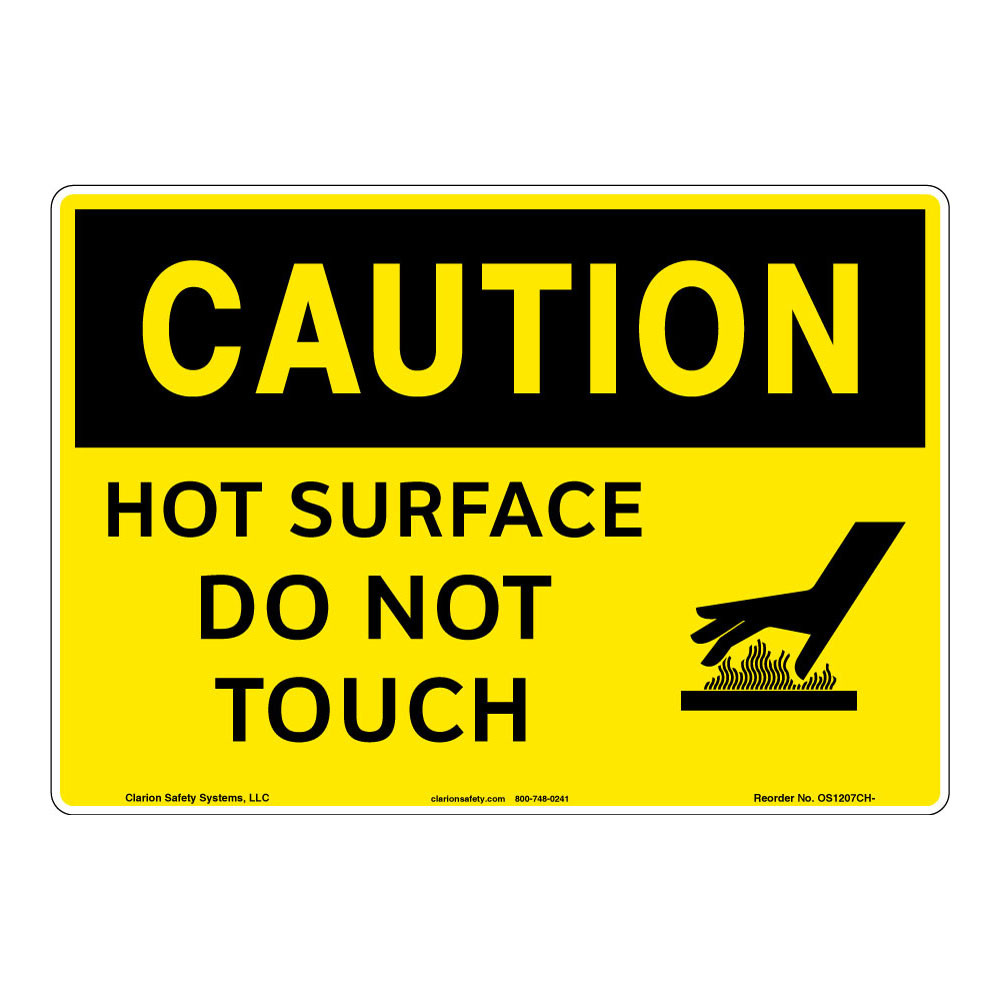 Hot Surface Sign Machine Caution/Hot Surface Sign (OS1207CH-) Sign