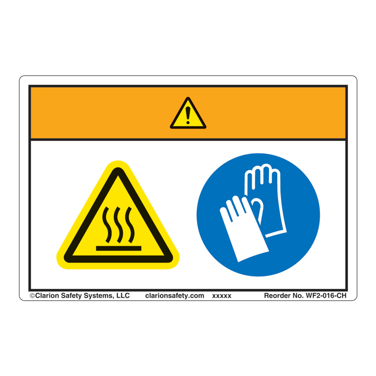 Warning Hot Oven Label WF2 016 WH Clarion Safety Systems