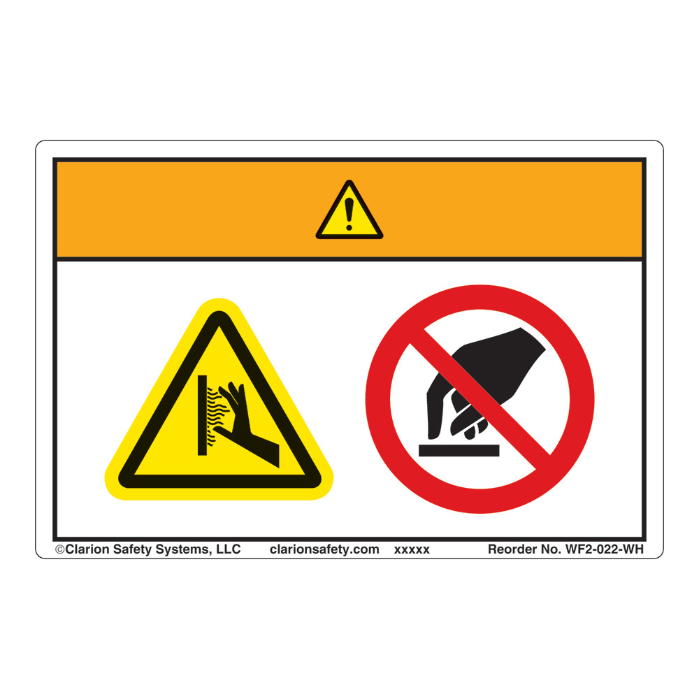 Warning/Burn Hazard Label (WF2-022-WH) | Clarion Safety Systems