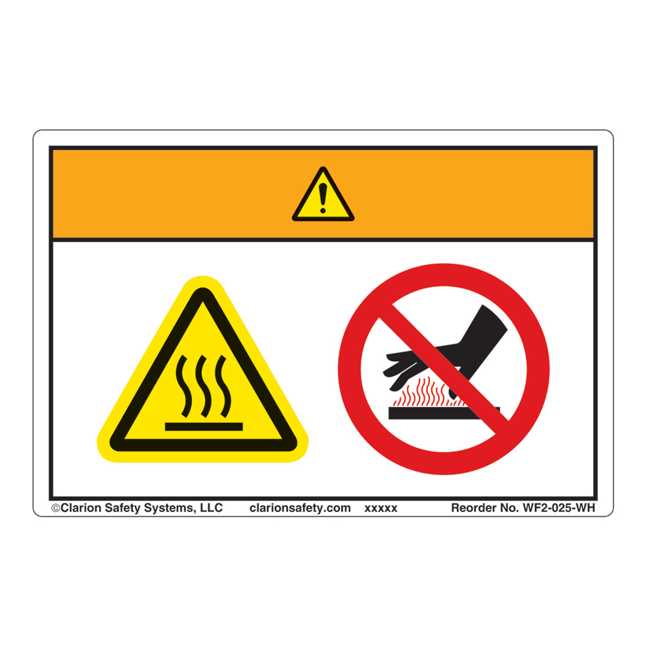 Warning/Hot Surface Label (WF2-025-WH)