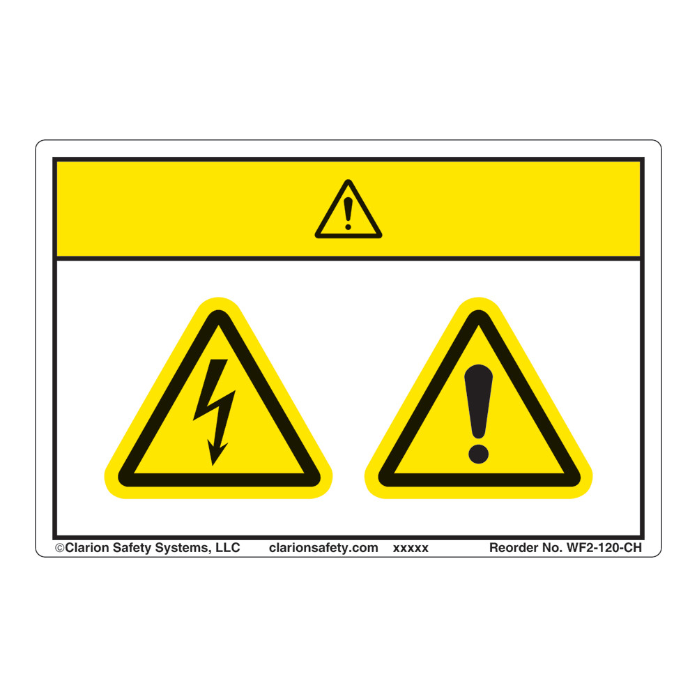 Electrical Shock Warning Labels - Wordless Label (WF2-120-CH)