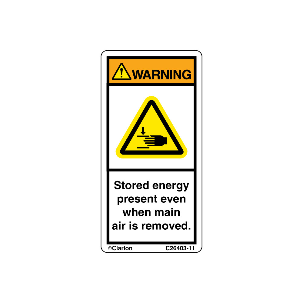 Warning/Stored Energy Present (C26403-11) Labels