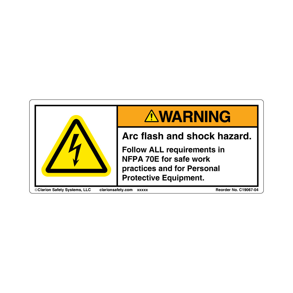ガソライト ADVISORY Warning - Potential Arc Flash Safety Label (2