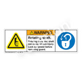 Warning/Rotating Shaft Label (H1080/6011-3HWH) Warning/Rotating Shaft Label (H1080/6011-3HWH)