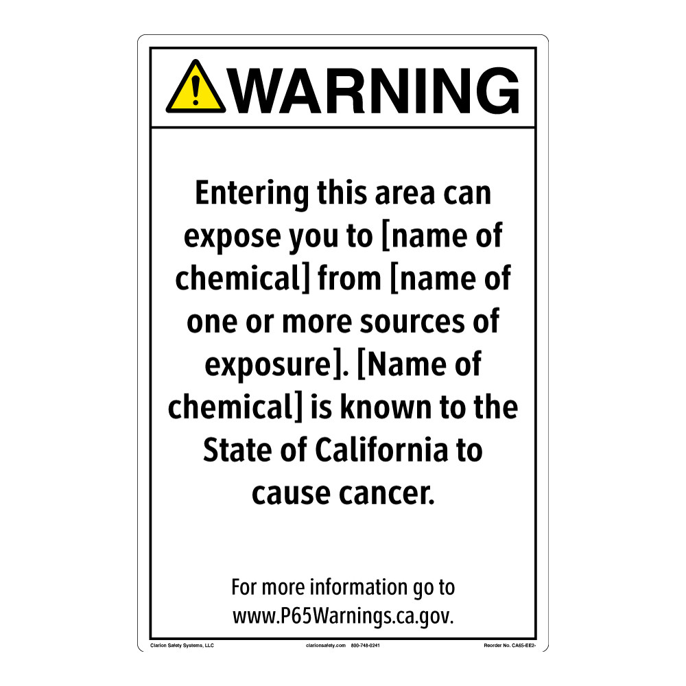 Proposition 65 Signs | Clarion Safety Systems