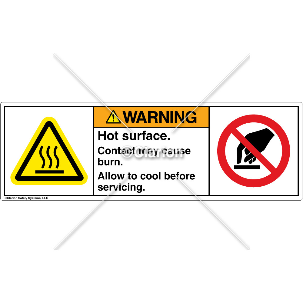 Warning Hot Surface H6043 6053 U62WHPU Label