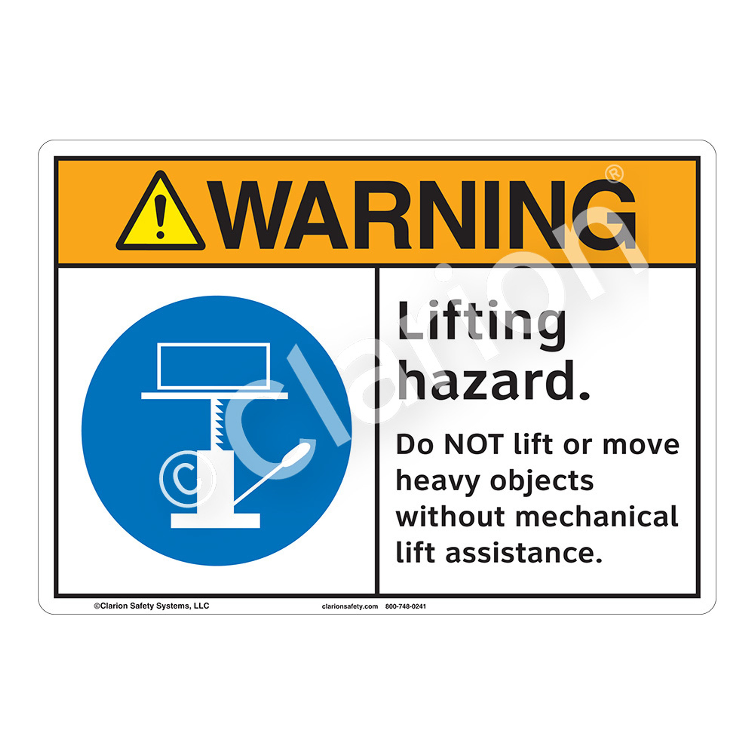 Lifting and Maximum Load Signs | Clarion safety Systems